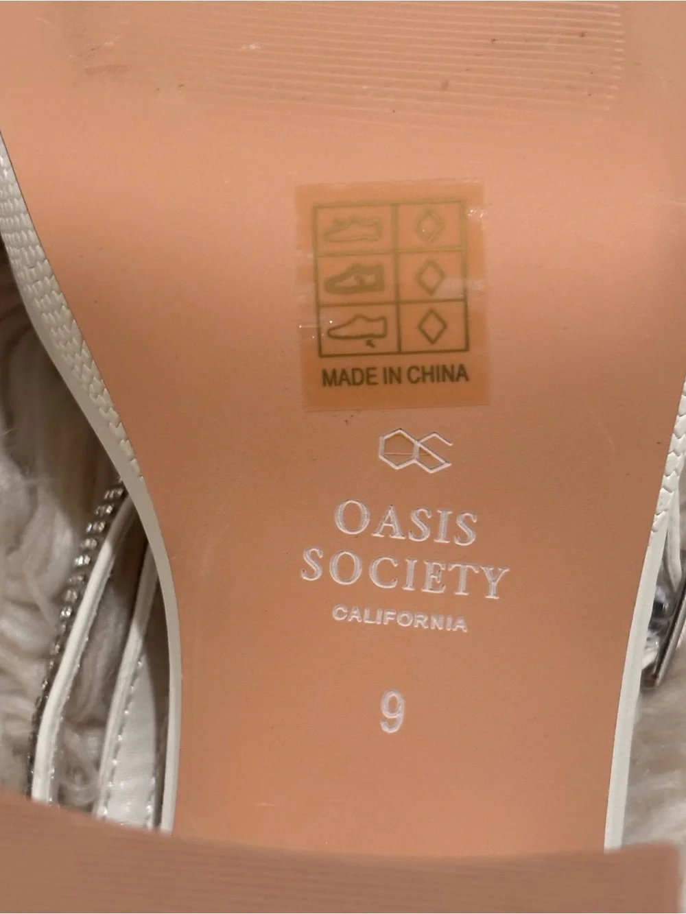 The Suva White Rhinestone and Reptile Print Strappy Block Heel by Oasis Society